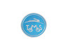 Sticker Tomos logo round 50mm RealMetal® blue / silver